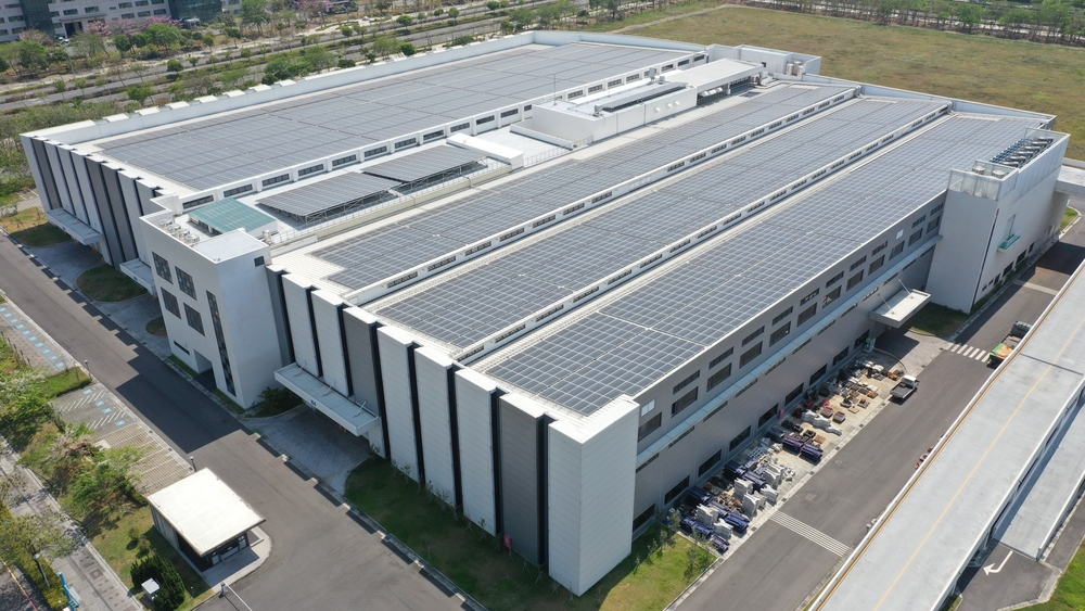 aerial view of factory's roof condition